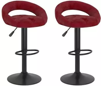 vidaXL Barhocker 2 Stk. Weinrot Samt (333275)