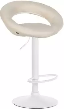 CLP Olinda Barhocker Stoff, creme/wei&szlig;, h&ouml;henverstellbar