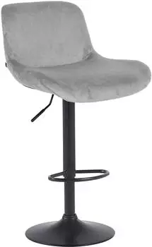 CLP Barhocker Solon Samt, h&ouml;henverstellbar, drehbar, schwarz/grau (326104)