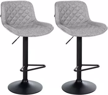 CLP Kasson Barhocker 2er-Set, Stoff, grau (327184)