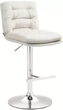 CLP Barhocker Damar Samt, creme/chrom, h&ouml;henverstellbar (322900)