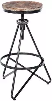 CLP Barhocker Karla h&ouml;henverstellbar, drehbar, Industrial-Look, silber (305082)