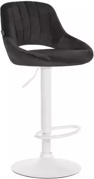 CLP Milet Barhocker Samt, h&ouml;henverstellbar, drehbar, schwarz/wei&szlig; (322447)