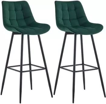 CLP Dartford Barhocker 2er-Set, Samt, gr&uuml;n (325341)
