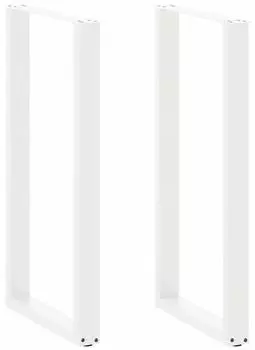vidaXL Bartischbeine U-Form Wei&szlig; 60x110-111cm Stahl, 2 Stk. (4013249)