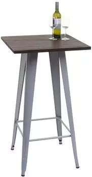 MCW A73 Stehtisch Holztischplatte Industriedesign grau 60x107x60cm (800000678511)