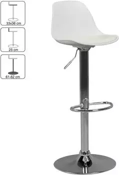 Finebuy Barhocker mit Lehne, höhenverstellbar, 360° drehbar (SuVa5069_1)