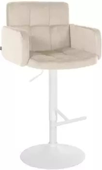 CLP Barhocker Los Angeles Samt, h&ouml;henverstellbar, drehbar, Metallgestell, creme (323098)