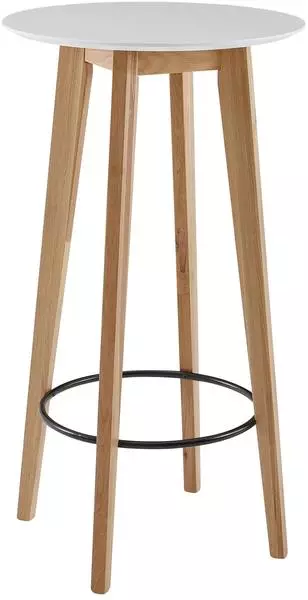 Wohnling Stehtisch rund, weiß, Eiche massiv, 60x110cm (WL6.094)