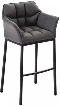 CLP Barhocker Damaso Kunstleder mit Lehne, Grau/Schwarz