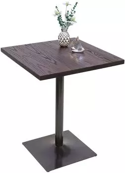 Mendler HWC-H10 Bistrotisch Ulme Holz Industrial 76x60x60cm dunkelbraun (72482)