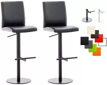 CLP Barhocker Cadiz Kunstleder, drehbar, h&ouml;henverstellbar, schwarz (2er-Set)