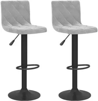vidaXL Barhocker 2 Stk. Samt hellgrau (333731)