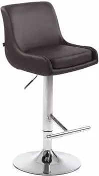 CLP Club Barhocker Kunstleder, h&ouml;henverstellbar, braun/chrom (307566)