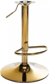 CLP Ersatz-Metalls&auml;ule f&uuml;r Barhocker 10x10cm, h&ouml;henverstellbar, drehbar, mit Fu&szlig;st&uuml;tze, gold (322663)