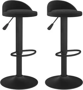 vidaXL Barhocker 2er-Set Schwarz Samt (333598)