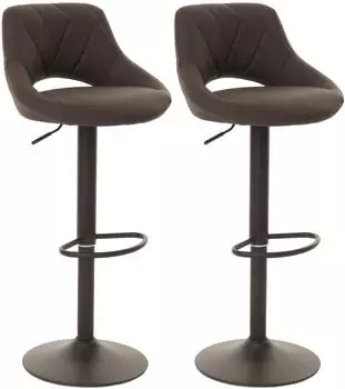 MCW Barhocker N64 2er-Set, Kunstleder drehbar, braun (800000861975)