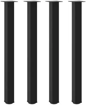 vidaXL Bartischbeine 4 Stk., schwarz, 110-112cm, Stahl (4012480)