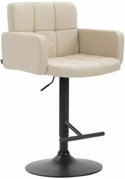 CLP Los Angeles Barhocker Kunstleder h&ouml;henverstellbar, creme/schwarz (318166)