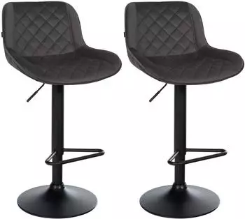 CLP Kasson 2er-Set Barhocker Samt, schwarz (327179)