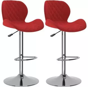 vidaXL Barhocker 2 Stk. Samt weinrot (334917)