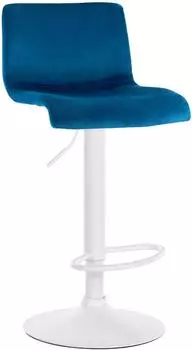 CLP Hover Barhocker mit R&uuml;ckenlehne, Samtbezug, h&ouml;henverstellbar, drehbar, blau (327046)