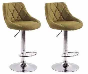 CLP Barhocker Lazio Stoff, h&ouml;henverstellbar, gr&uuml;n, 2er-Set