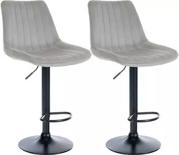 CLP Toni Barhocker 2er-Set, Samt, Metallgestell, h&ouml;henverstellbar
