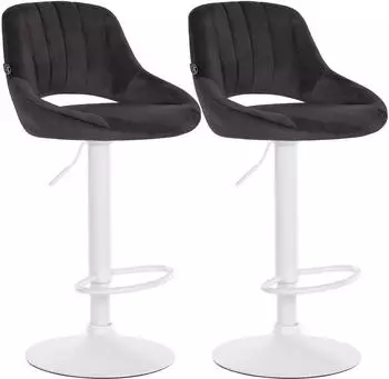 CLP Barhocker Milet 2er-Set, Samt, h&ouml;henverstellbar, drehbar