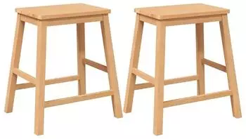 vidaXL Barhocker 2er-Set, Massivholz Gummibaum (4102579)