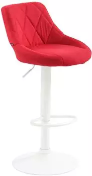 CLP Barhocker Lazio Stoff, rot/wei&szlig;, Chrom (321789)