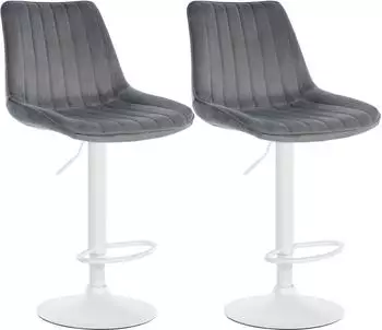 CLP Toni Barhocker 2er-Set, Samt, h&ouml;henverstellbar (324076)