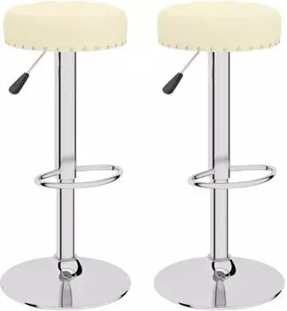vidaXL Barhocker 2 Stk. creme, Stoff (332973)