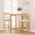 vidaXL Barhocker mit Kissen, Gummibaumholz, natur, 2er-Set (4102549)