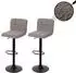 MCW Barhocker G87 2er-Set, höhenverstellbar drehbar, Stoff Bouclé, hellgrau (800000862042)
