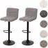 MCW Barhocker G87 2er-Set, höhenverstellbar drehbar, Stoff Bouclé, hellgrau (800000862042)