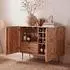 Finebuy Barschrank Akazien-Massivholz 90cm mit Weinregal und Glashalter (FB117746)
