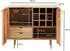 Finebuy Barschrank Akazien-Massivholz 90cm mit Weinregal und Glashalter (FB117746)