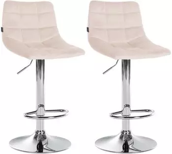 CLP Barhocker Jerry Samt, h&ouml;henverstellbar, 2er-Set (Jerry)