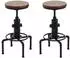 MCW Barhocker N23 2er-Set, höhenverstellbar drehbar, Industrial, Massivholz, braun (800000861937)