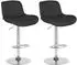 CLP Solon Barhocker 2er-Set, Stoff, Chrom, schwarz (326591)