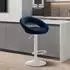 CLP Olinda Barhocker Samt, höhenverstellbar, drehbar, blau/weiß (326002)