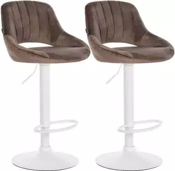 CLP Milet Barhocker Samt, h&ouml;henverstellbar, drehbar, 2er-Set