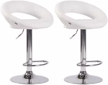 CLP Barhocker Olinda 2er-Set, Kunstleder, wei&szlig;, h&ouml;henverstellbar