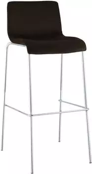 CLP Barhocker Hover Samtbezug mit R&uuml;ckenlehne, Metallgestell Chrom, braun