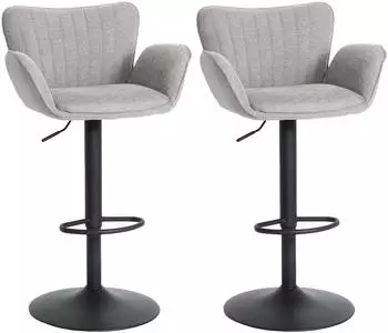 MCW Barhocker M67 drehbar, Textil, hellgrau/schwarz (MCW-M67)