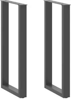 vidaXL Tischbeine U-Form, Stahl, anthrazit, 50x(100-101)cm, 2 Stk. (4013234)