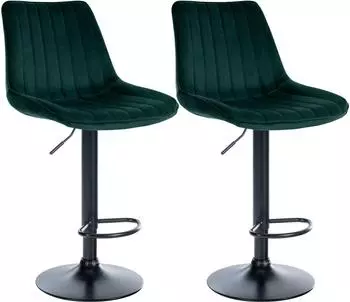 CLP Toni 2er-Set Barhocker, Samt, h&ouml;henverstellbar