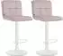 CLP Peru Barhocker 2er Set, Samt, drehbar, höhenverstellbar, rosa