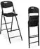 Relaxdays Barhocker klappbar mit Lehne, 2er Set, Kunststoff & Stahl, schwarz (10049605_46)